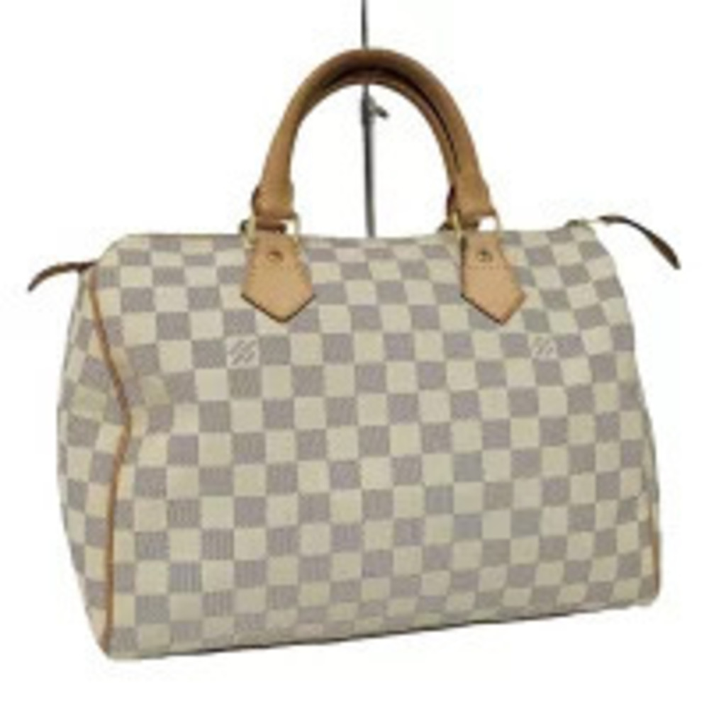 LOUIS VUITTON Speedy Handbag Damier Azur White